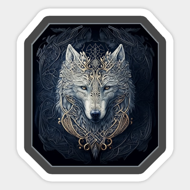 Fenrir, Child of Loki Sticker by Ampersand Studios